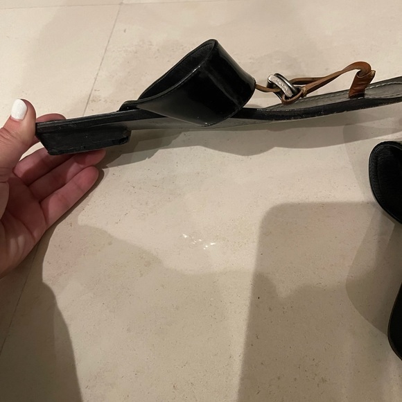 Black/Brown Prada Flip Flops - Picture 5 of 6